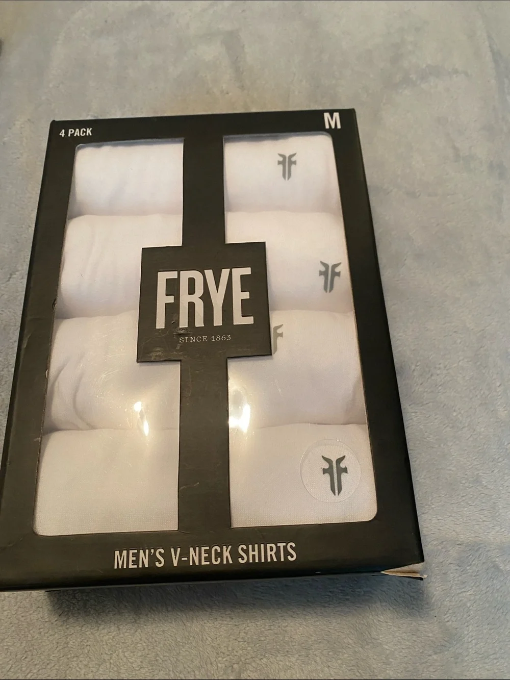 Frye Men's V-Neck T-Shirts in White (4-Pack)